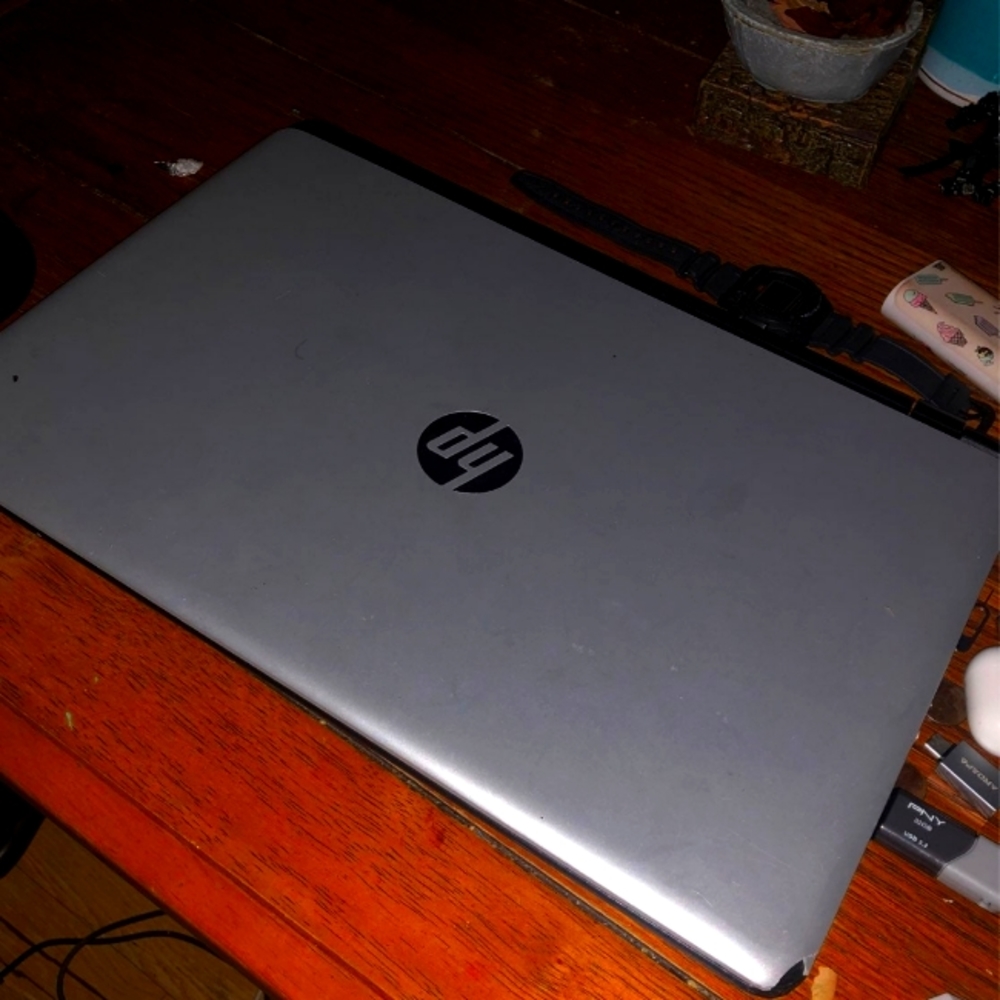 Silver HP touchscreen laptop